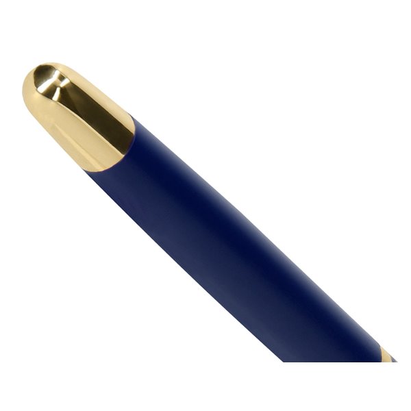 Boligrafo Belius Soiree Aluminio Color Azul Marino Y Dorado Tinta Azul Caja De Diseño