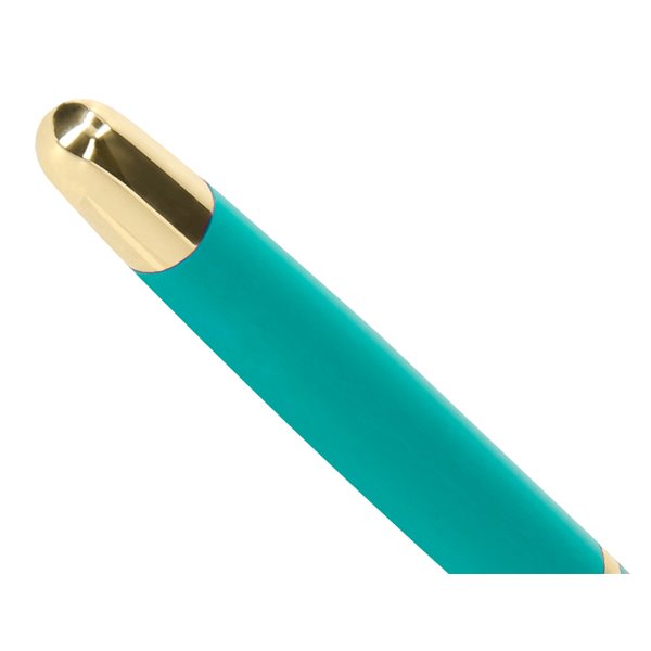 Boligrafo Y Estuche Belius Soiree Color Art Deco Turquesa Y Dorado Tinta Azul Caja De Diseño