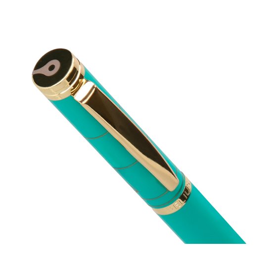 Boligrafo Y Estuche Belius Soiree Color Art Deco Turquesa Y Dorado Tinta Azul Caja De Diseño