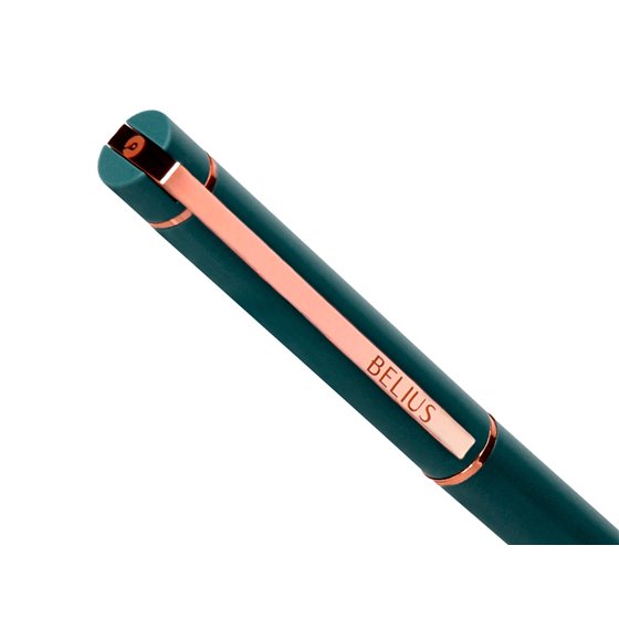 Boligrafo Belius Rose Aluminio Color Verde Oliva/Oro Rosa Tinta Azul Caja De Diseño