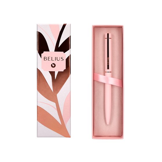 Boligrafo Belius Rose Aluminio Color Rosa/Oro Rosa Tinta Azul Caja De Diseño