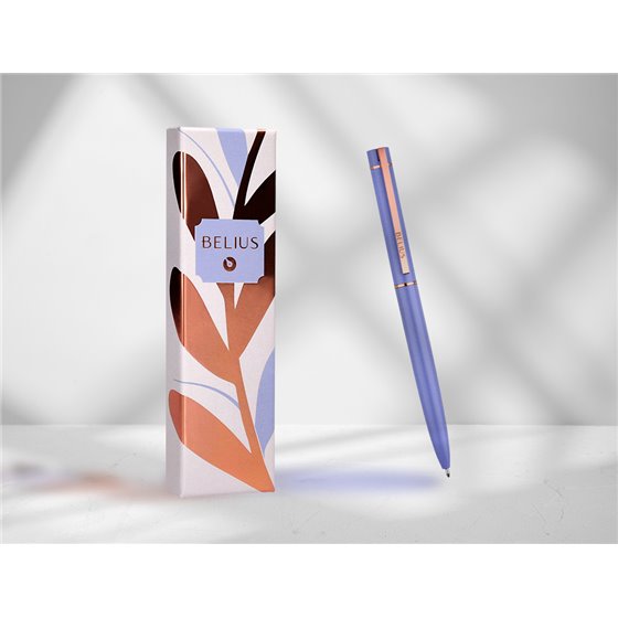 Boligrafo Belius Rose Aluminio Color Lavanda/Oro Rosa Tinta Azul Caja De Diseño