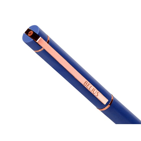 Boligrafo Belius Rose Aluminio Color Azul Electrico/Oro Rosa Tinta Azul Caja De Diseño