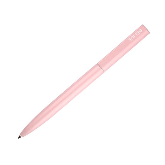Boligrafo Belius Rocket B Aluminio Color Minimalista Rosa Tinta Azul Caja Cilindrica