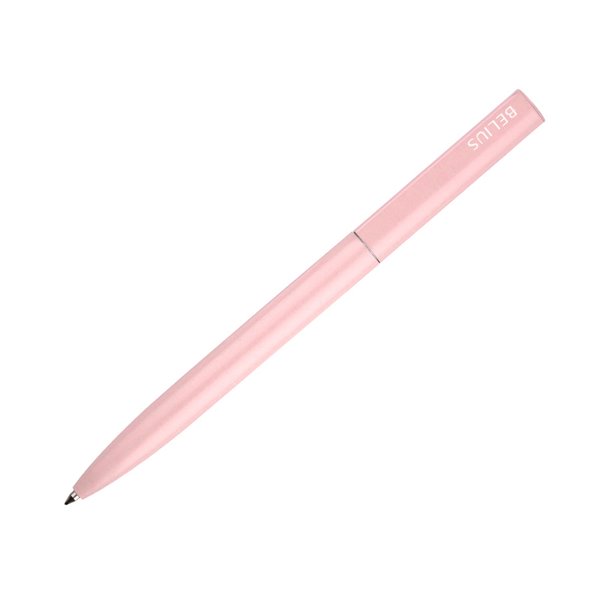 Boligrafo Belius Rocket B Aluminio Color Minimalista Rosa Tinta Azul Caja Cilindrica
