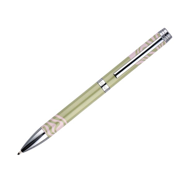 Boligrafo Belius Ink Dreams Aluminio Color Verde Matcha Y Rosa Plateado Frase Interior Tinta Azul Caja De Diseño