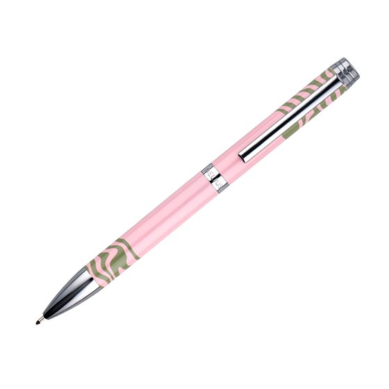 Boligrafo Belius Ink Dreams Aluminio Color Rosa Y Verde Matcha Plateado Frase Interior Tinta Azul Caja De Diseño