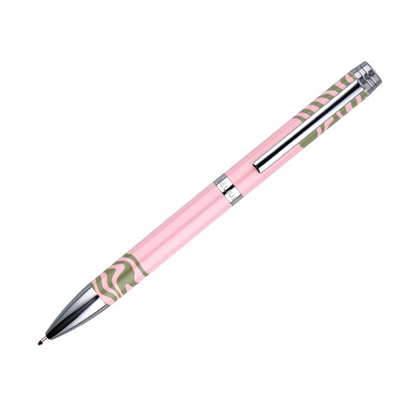 Boligrafo Belius Ink Dreams Aluminio Color Rosa Y Verde Matcha Plateado Frase Interior Tinta Azul Caja De Diseño