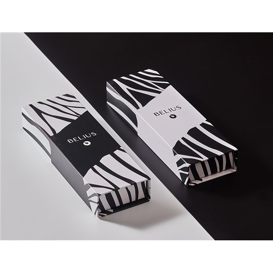 Boligrafo Belius Dualita Cuerpo Blanco Color Negro Tinta Azul Caja De Diseño