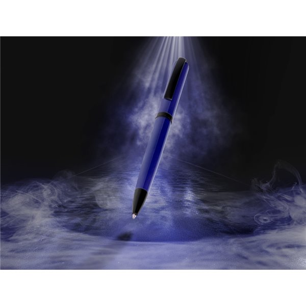 Boligrafo Belius Turbo Aluminio Color Azul Y Negro Tinta Azul Caja De Diseño