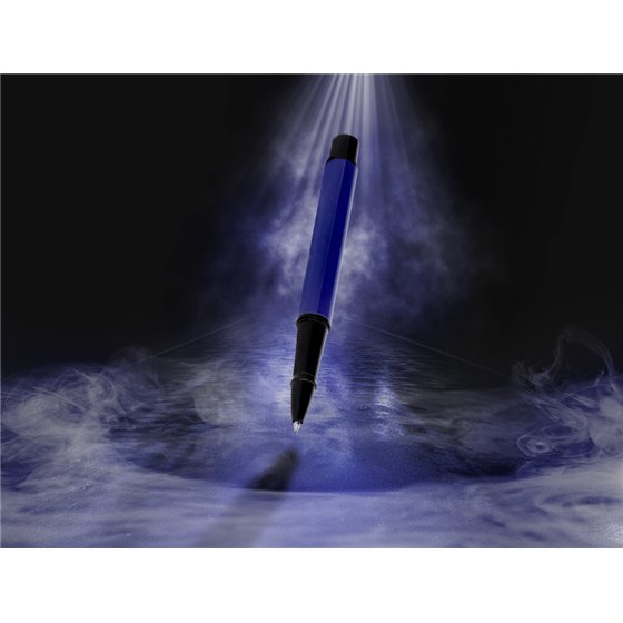 Boligrafo Belius Turbo Aluminio Color Azul Y Negro Tinta Azul Caja De Diseño