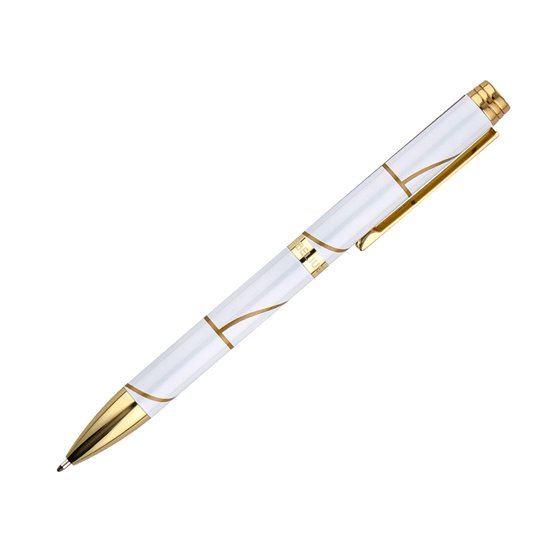 Boligrafo Belius Carte Blanche Color Y Blanco Dorado Tinta Azul Caja De Diseño