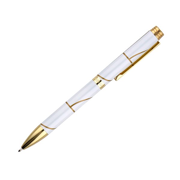 Boligrafo Belius Carte Blanche Color Y Blanco Dorado Tinta Azul Caja De Diseño