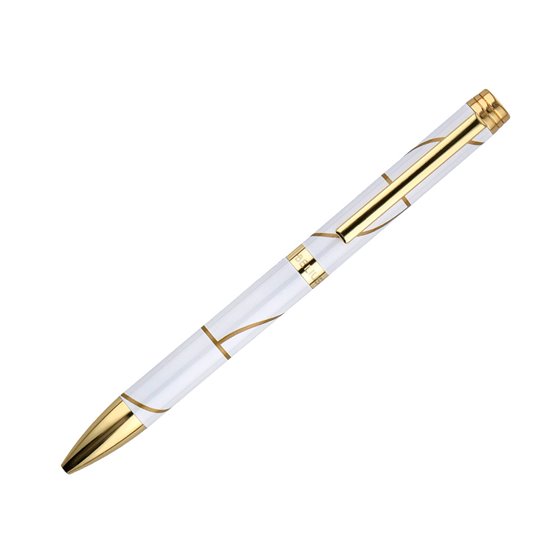 Boligrafo Belius Carte Blanche Color Y Blanco Dorado Tinta Azul Caja De Diseño