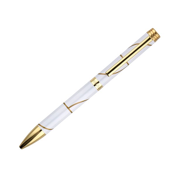 Boligrafo Belius Carte Blanche Color Y Blanco Dorado Tinta Azul Caja De Diseño