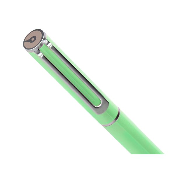 Juego Boligrafo Y Roller Belius Endless Summer Aluminio Color Verde Y Plateado Tinta Azul Caja De Diseño