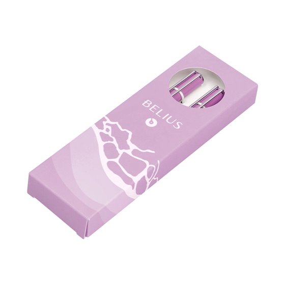 Juego Boligrafo Y Roller Belius Endless Summer Aluminio Color Morado Y Plateado Tinta Azul Caja De Diseño