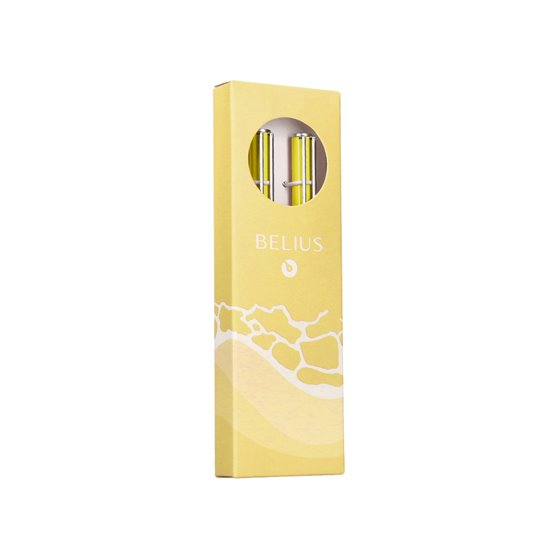 Juego Boligrafo Y Roller Belius Endless Summer Aluminio Color Amarillo Y Plateado Tinta Azul Caja De Diseño