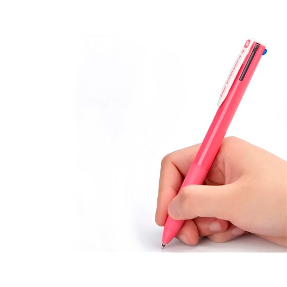 Boligrafo Pilot Super Grip G 4 Colores Retractil Sujecion De Caucho Tinta Base De Aceite Cuerpo Color Rosa