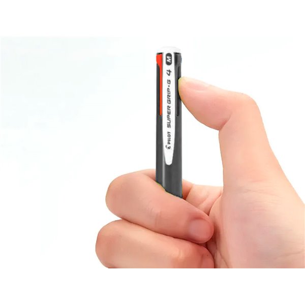 Boligrafo Pilot Super Grip G 4 Colores Retractil Sujecion De Caucho Tinta Base De Aceite Cuerpo Color Negro