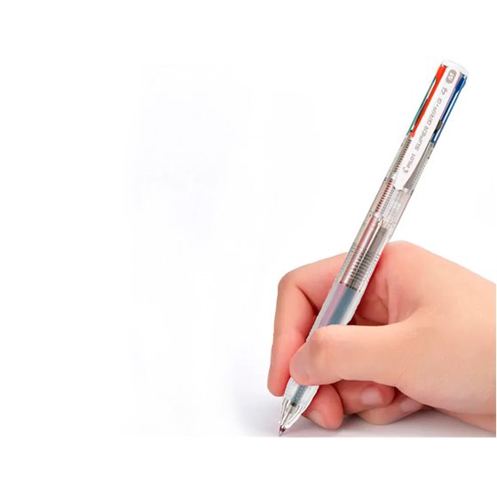 Boligrafo Pilot Super Grip G 4 Colores Retractil Sujecion De Caucho Tinta Base De Aceite Cuerpo Transparente