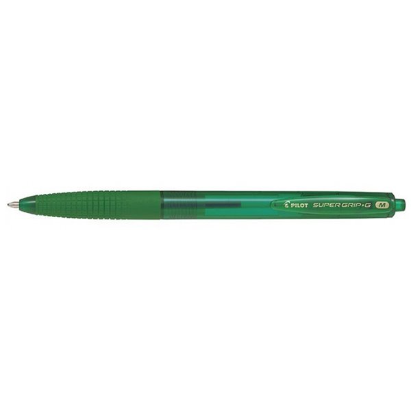 Boligrafo Pilot Super Grip G Verde Retractil Sujecion De Caucho Tinta Base De Aceite