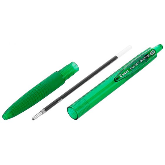 Boligrafo Pilot Super Grip G Verde Retractil Sujecion De Caucho Tinta Base De Aceite