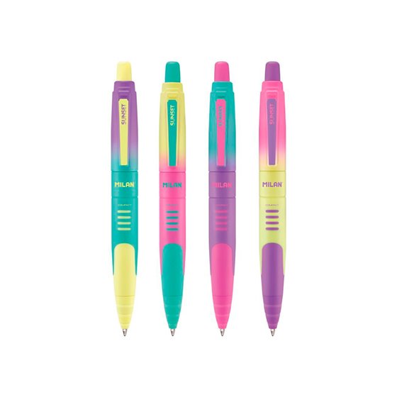 Boligrafo Milan Compact Sunset Retractil Tinta Azul Punta 1 Mm Colores Surtidos
