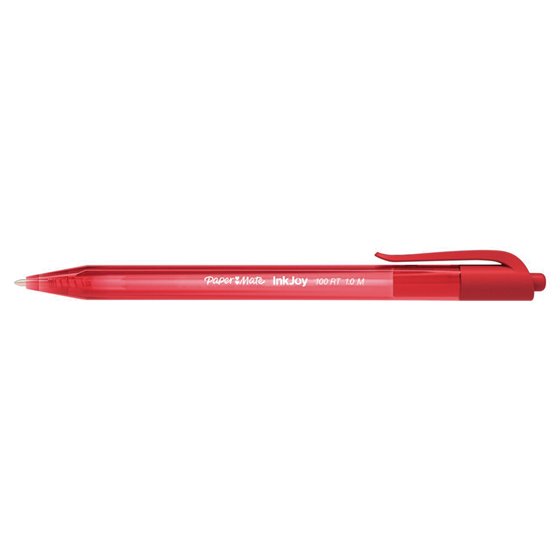 Boligrafo Paper Mate Inkjoy 100 Retractil Punta Media Rojo