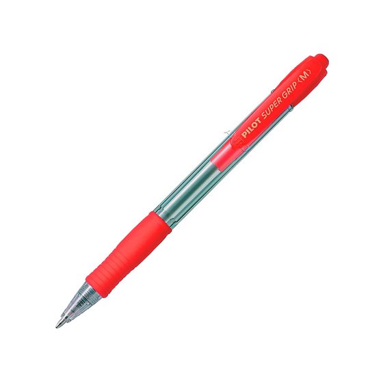 Boligrafo Pilot Super Grip Retractil Sujecion De Caucho Tinta Base De Aceite En Blister 1 Azul + 1 Rojo