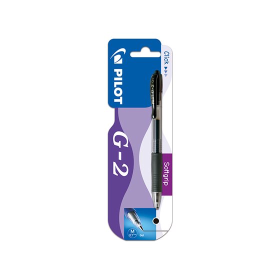 Boligrafo Pilot G-2 Negro Tinta Gel Retractil Sujecion De Caucho En Blister