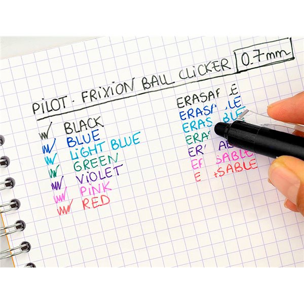 Boligrafo Pilot Frixion Clicker Borrable 0,7 Mm Punta Media Negro En Blister