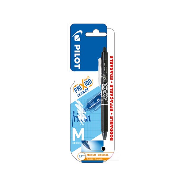 Boligrafo Pilot Frixion Clicker Borrable 0,7 Mm Punta Media Negro En Blister