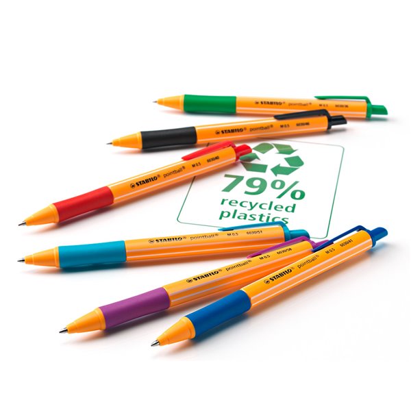 B0Ligrafo Stabilo Pointball 0,5 Mm Negro