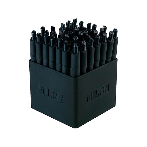Boligrafo Milan P1 Retractil 1 Mm Touch Mini Negro Expositor De 40 Unidades