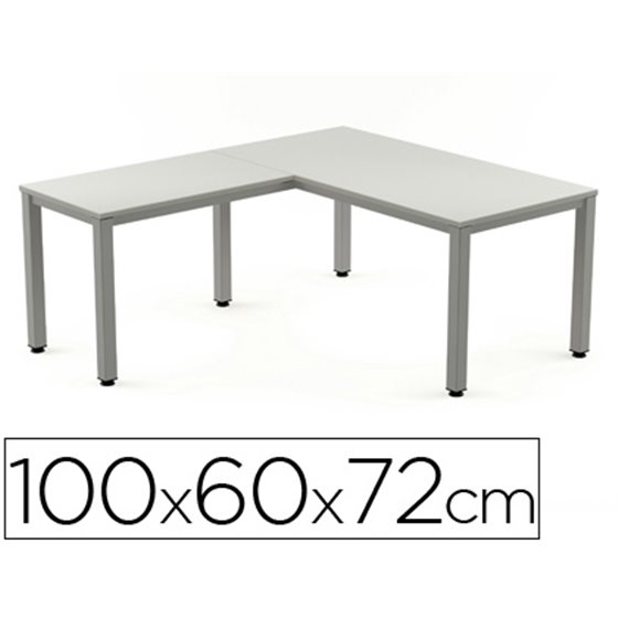 Ala Para Mesa Rocada Serie Executive 60X 100 Cm Derecha O Izquierda Acabado Ad02 Aluminio/ Gris