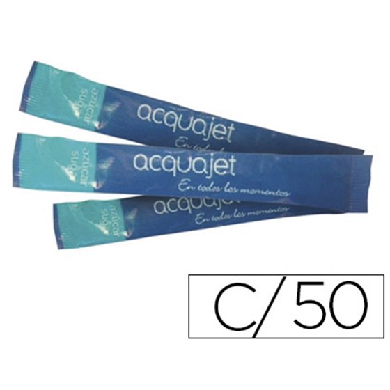 Azucar Blanca Acquajet Con Paletina Sobre De 7 Gr Envase De 50 Unidades