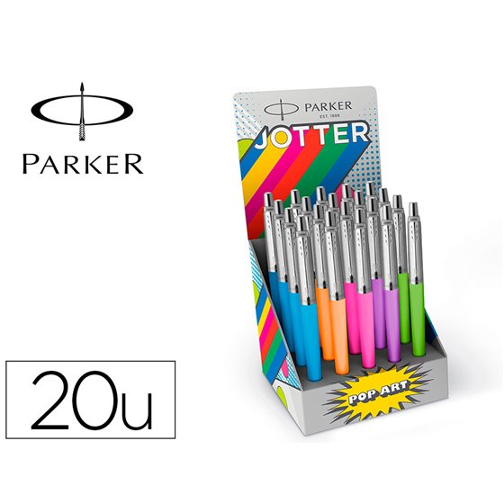 Boligrafo Parker Jotter Originals Pop Art Edicion Especial Expositor De 20 Unidades Colores Surtidos