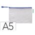 Bolsa Multiusos Tarifold Pvc Din A5 Apertura Superior Con Cremallera Portaboligrafo Y Correa Azul