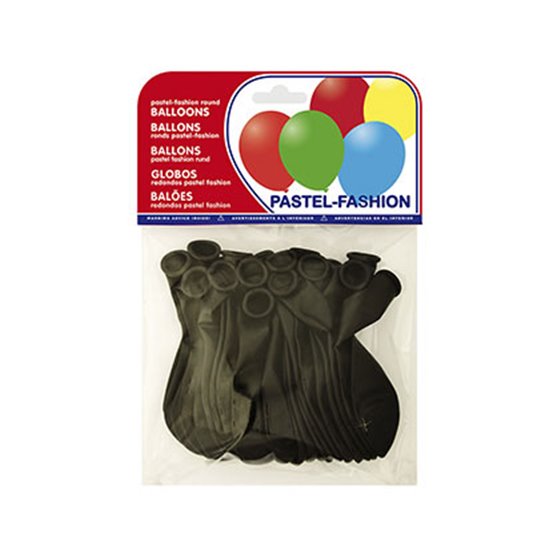 Globo 100% Latex Biodegradable Pastel Negro Bolsa De 20 Unidades