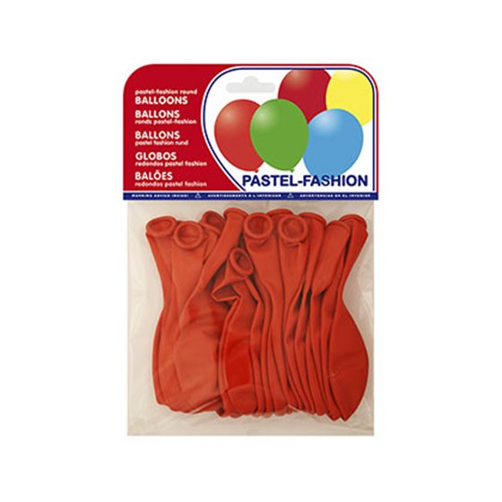 Globo 100% Latex Biodegradable Pastel Rojo Bolsa De 20 Unidades