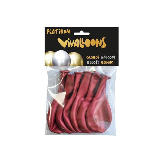 Globo 100% Latex Biodegradable Rojo Medianoche Blister De 6 Unidades