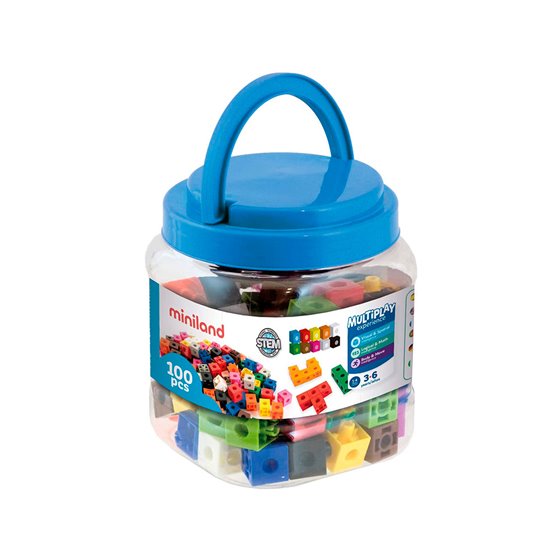 Juego Miniland 100 Cubos De 2 Cm Para Juegos Matematicos 125X150X125 Mm