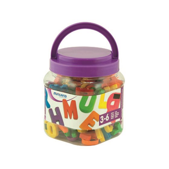 Juego Miniland Letras Mayusculas Magneticas Bote De 154 Piezas