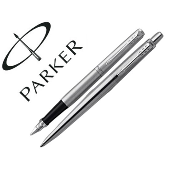 Juego Parker Duo Jotter Acero Ct Boligrafo + Pluma
