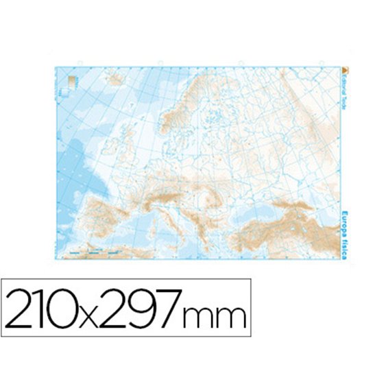 Mapa Mudo B/N Din A4 Europa Fisico