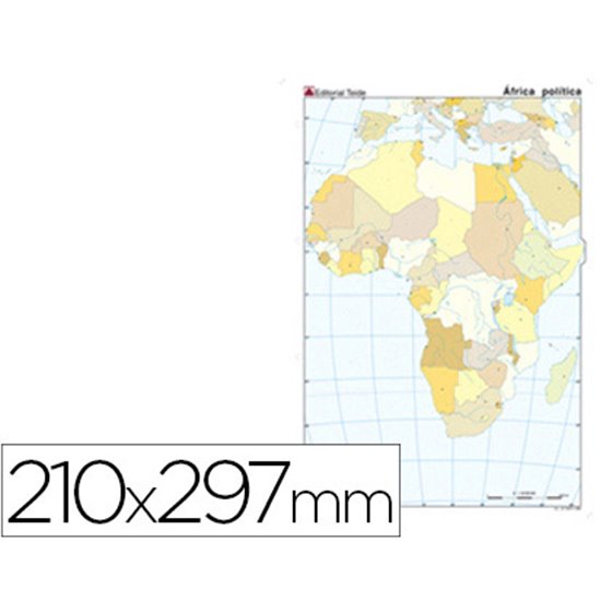 Mapa Mudo Color Din A4 Africa Politico