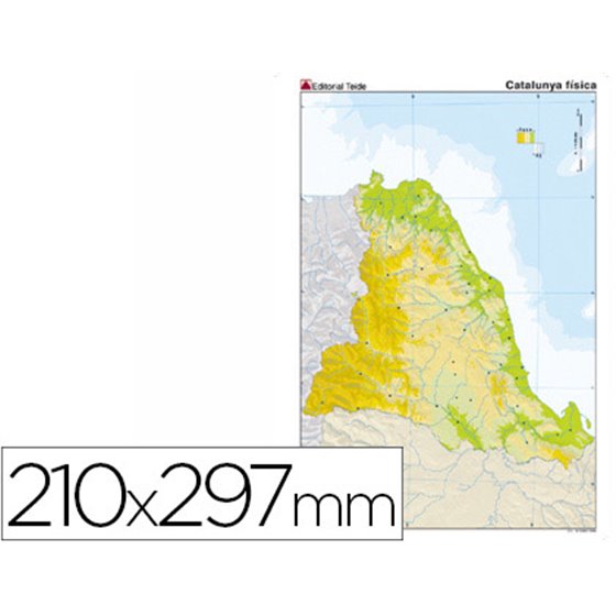 Mapa Mudo Color Din A4 Cataluña Fisico