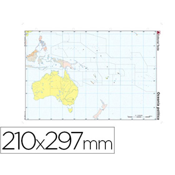 Mapa Mudo Color Din A4 Oceania Politico