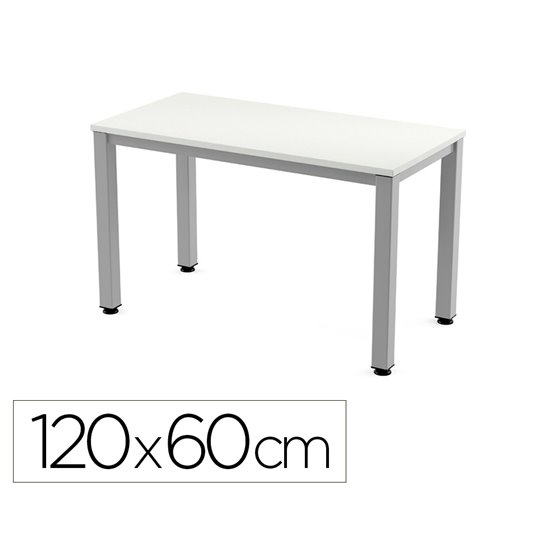 Mesa De Oficina Rocada Executive 2000Ad04 Aluminio/Blanco 120X60 Cm